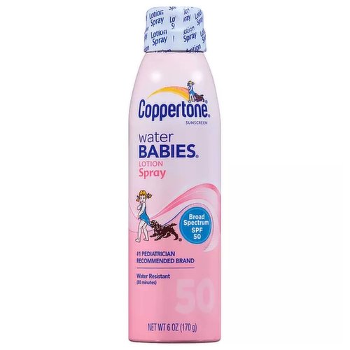 Coppertone Water Babies Sunscreen Lotion Spray, SPF 50