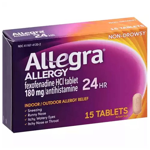 Allegra Allergy Relief Tablets, Non-Drowsy, 24 hours