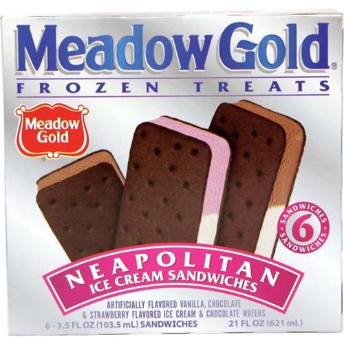 Meadow Gold Ice Cream Sandwiches, Neapolitan