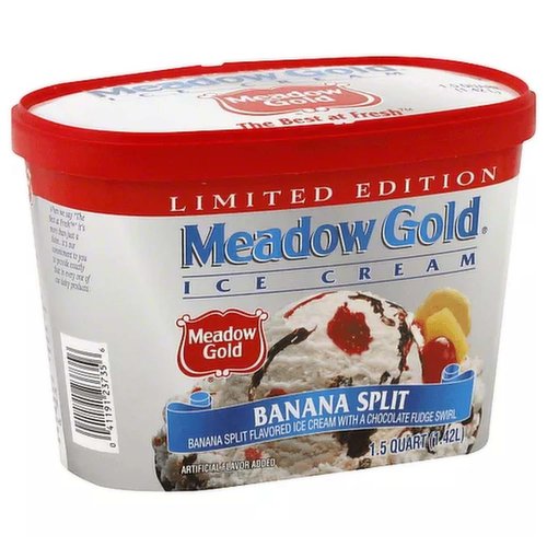 Meadow Gold Banana Split Ice Cream, 48 Oz