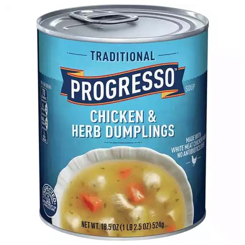 Progresso Traditional Soup, Chicken & Herb Dumplings 
