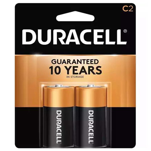 Duracell Coppertop Alkaline Battery, C 2-Pk