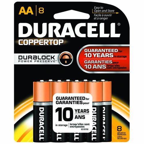 Duracell Coppertop Alkaline Battery, AA 