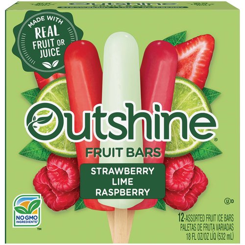 Outshine Frozen Fruit Bars, Strawberry, Lime & Raspberry