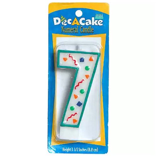 Dec A Cake Numeral Candle, 7