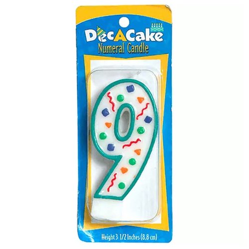 Dec A Cake Numeral Candle, 9