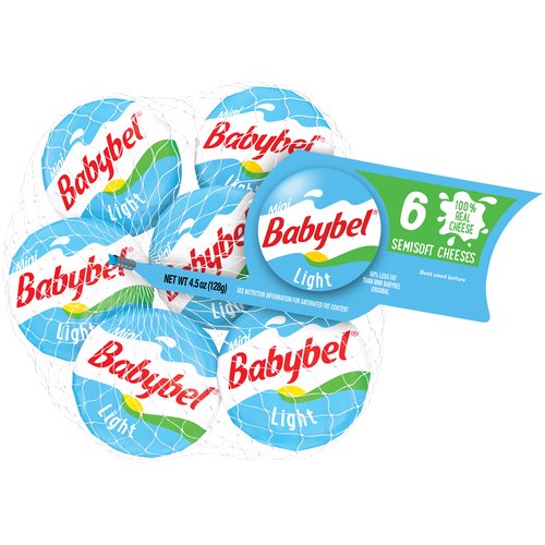 Babybel Semisoft Cheese, Light, Mini