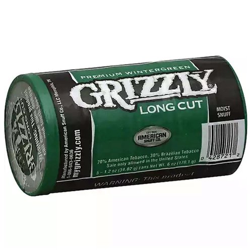 Grizzly Wintergreen Long Cut Snuff