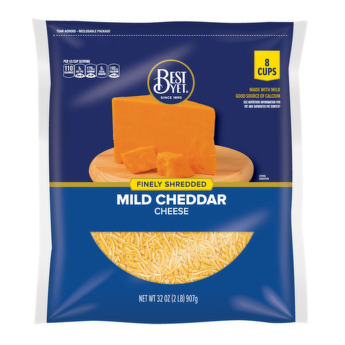 Best Yet Shredded Cheddar Cheese, Mild