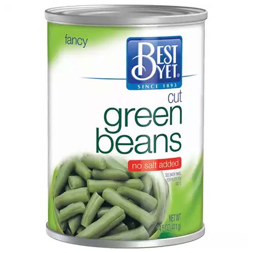 Canned Cut Green Beans - No Salt Added