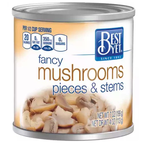 Best Yet Mushrooms, Pieces & Stems