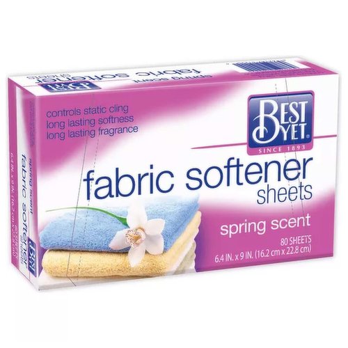Best Yet Fabric Softener Sheet, Spring Scent