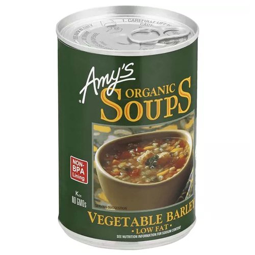 Amy's Organic Vegetable Barley Soup, Low Fat