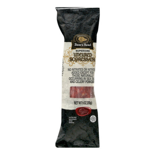 Boar's Head Superiore Uncured Sopressata Dry Sausage