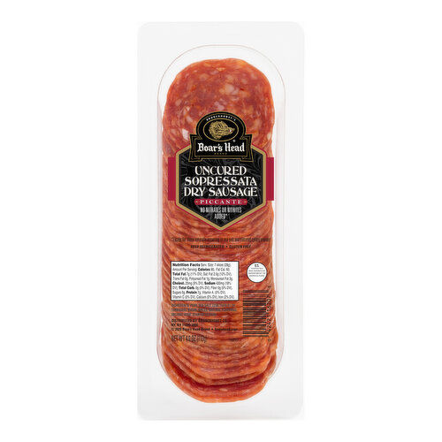 Boar's Head Uncured Sopressata Picante, Pre-Sliced