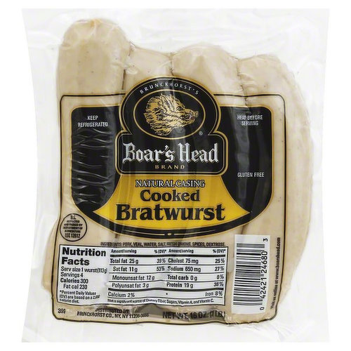 Boar's Head Cooked Bratwurst