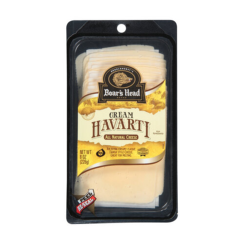 Boar's Head Cream Havarti Cheese, Pre-Sliced