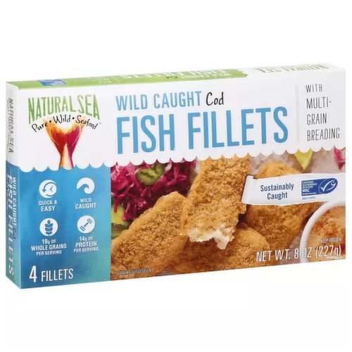 Natural Sea Premium Cod Fillets With Multigrain Breading - 4 Ct