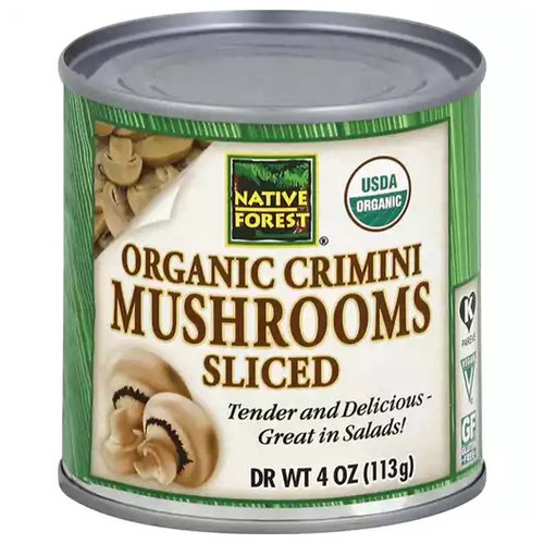 Native Forest Organic Crimini Mushrooms, Sliced