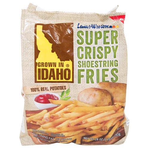<ul>
<li>Grown in Idaho</li>
<li>Made with 100% Real Idaho Potatoes</li>
<li>0g Trans Fat</li>
<li>Keep Frozen</li>
</ul>