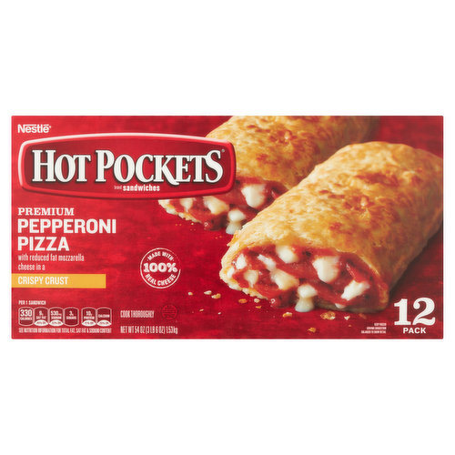 Hot Pocket Pepperoni Pizza Sandwiches Box 12pk - 54 Oz - Safeway