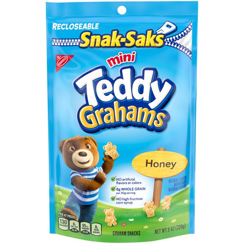Teddy Grahams Honey Graham Snacks, 1- 8oz bag