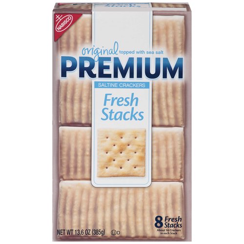 Premium Original Fresh Stacks Saltine Crackers, 13.6 oz