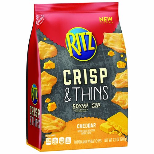 RITZ Crisp and Thins Cream Cheese and Onion Chips, 7.1 oz