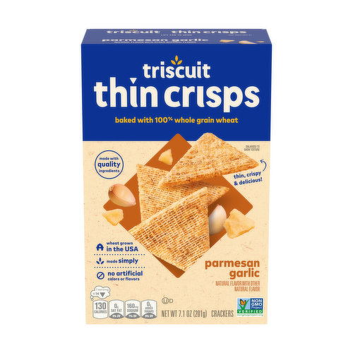 Triscuit Thin Crisps Parmesan Garlic Whole Grain Wheat Crackers
