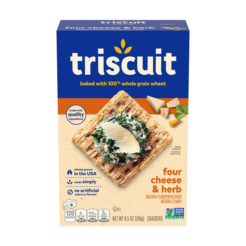 Triscuit Four Cheese & Herb Whole Grain Wheat Crackers