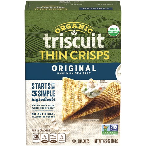 Triscuit Organic Thin Crisps Crackers, Original Flavor