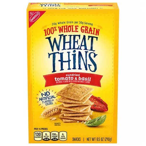 Wheat Thins Sundried Tomato & Basil Whole Grain Wheat Crackers, 8.5 oz