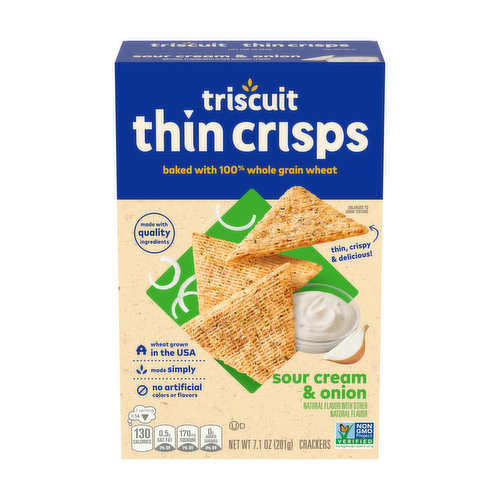 Triscuit Thin Crisps Sour Cream & Onion Whole Grain Wheat Crackers