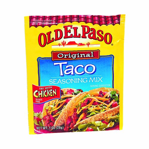 Per 2 Tsp Serving: 15 calories; 0 g sat fat (0% DV); 300 mg sodium (13% DV); 0 g total sugars. Established 1938. Box Tops for Education official brand. Try our other varieties! Box Tops for Education. Visit us at www.oldelpaso.com. Questions or comments? Call 1-800-300-8664 Mon-Fri 7:30 am-5:30 pm CT. Information from the package will be helpful. Old El Paso Consumer Services, PO Box 200, Minneapolis, MN 55440. Partially produced with genetic engineering. Learn more at Ask.GeneralMills.com. how2recycle.info.

