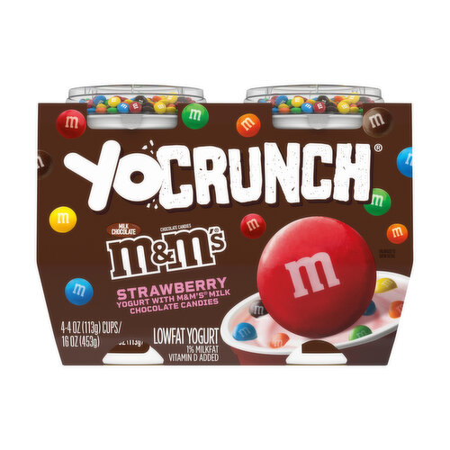 YoCrunch Low Fat Strawberry with M&Ms Yogurt (4-pack)