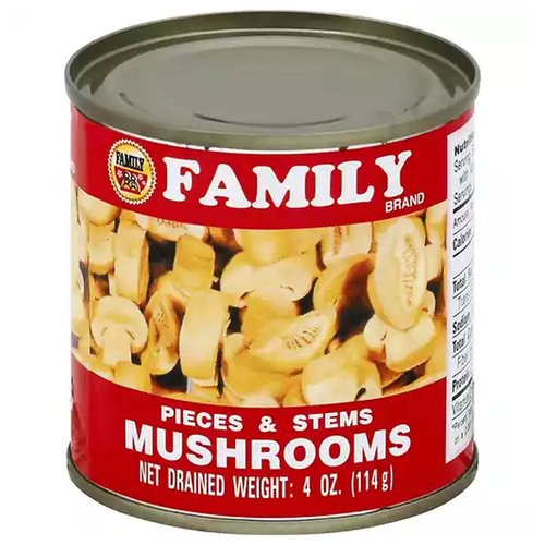 Family Mushrooms Stems & Pieces