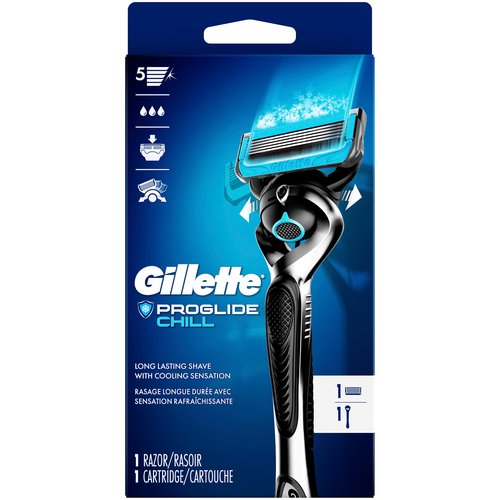 Gillette ProGlide Chill Men's Razor Handle + 1 Blade Refill