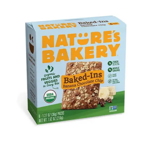 Introducing the “baked with organic whole grains, fruits and veggies, but tastes like banana bread” bar. Slightly-sweet and soft-baked to perfection with vegan chocolate chips and oat-topped goodness, each delicious bite is plant based, dairy-free, nut-free and GMO-free. 3g fiber, 9g wholesome whole grains—and Seriously Good.<br><br>

Ingredients: Whole Wheat Flour*, Chocolate Chips* (Cane Sugar*, Unsweetened Chocolate*, Cocoa Butter*), Cane Sugar*, Date Paste*, Whole Grain Oats*, Canola Oil*, Brown Rice Syrup*, Glycerin*, Flaxseed*, Banana Puree*, Inulin*, Sweet Potato Puree*, Molasses*, Banana Powder*, Leavening (Monocalcium Phosphate, Sodium Bicarbonate), Raisin Juice Concentrate*, Vegetable Powder* (Beet Powder*, Kale Powder*, Carrot Powder*), Sea Salt, Natural Flavors*. Contains: Wheat <br><br>

*Organic