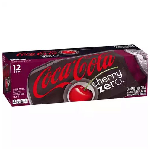 Cherry Coca-Cola Zero Sugar, Cans (Pack of 12)