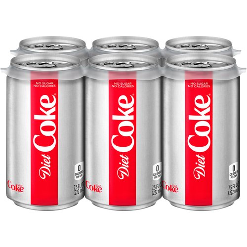 Coca-Cola Mini Soda Pop Soft Drink, 7.5 fl oz, 6 Pack Cans 