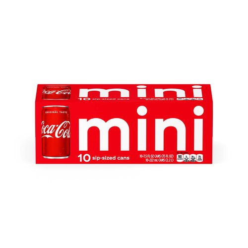<ul>
<li>This sparkling beverage is best enjoyed ice-cold for maximum refreshment</li>
<li>10 cans of Coca-Cola Original Taste—the refreshing, crisp taste you know and love</li>
<li>Great taste since 1886</li>
<li>7.5 fluid ounces in each can</li>
<li>21 mg of caffeine in each 7.5 oz serving</li>
</ul>