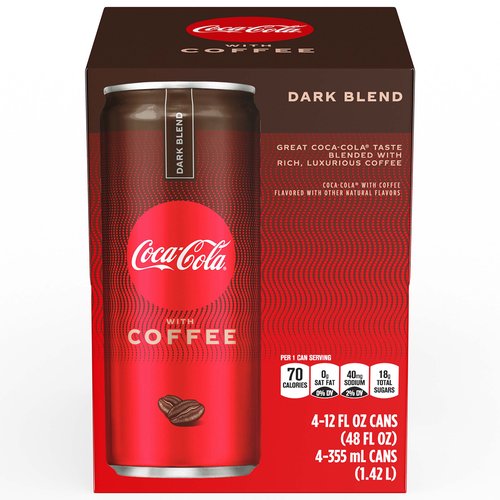 Coca Cola with Coffee, Dark Blend, Cans (Pack of 4)