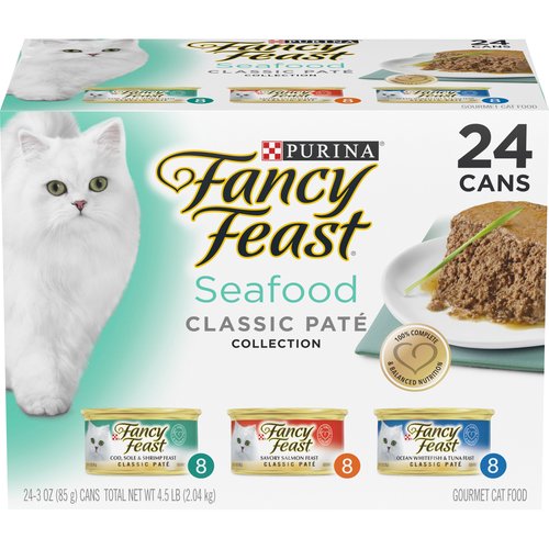 Fancy Feast Classic Pate Variety Pack, Seafood (Pack of 24)