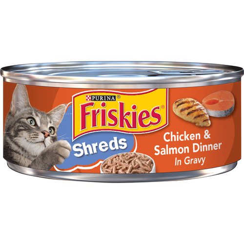 Friskies Wet Cat Food, Shreds Chicken & Salmon