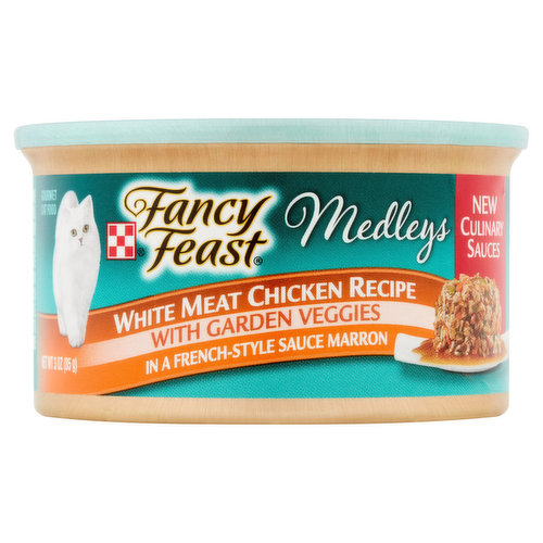 Fancy Feast Medleys White Meat Chicken Recipe with Garden Veggies Gourmet Cat Food