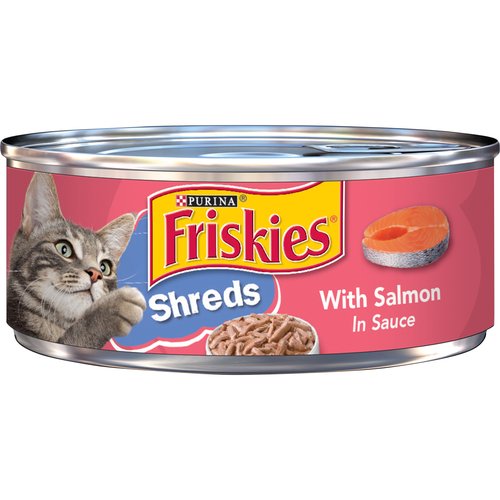 Friskies Wet Cat Food, Shreds with Salmon In Sauce