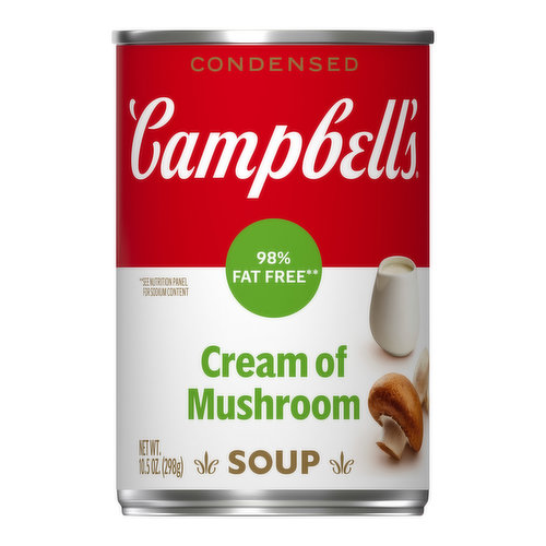 Campbell's Condensed Soup, Cream of Mushroom, 98% Fat Free