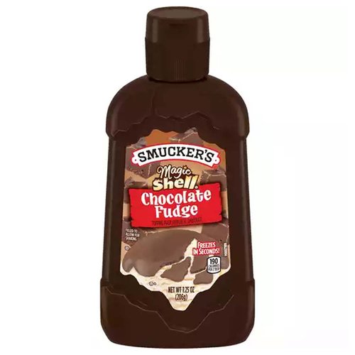 Flavored topping made with real chocolate. Filled to allow for shaking. Freezes in seconds! 210 calories per 2 tbsp. Made with real chocolate.
