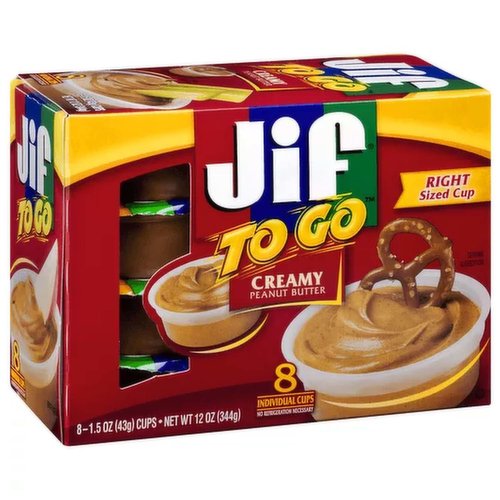 Jif Peanut Butter To Go, Creamy (Pack of 8)