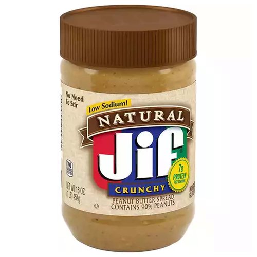 Jif Peanut Butter, Natural Crunchy